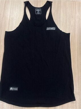 Rawgear Mens Racerback Tank Top Black Gym Training Activewear Large